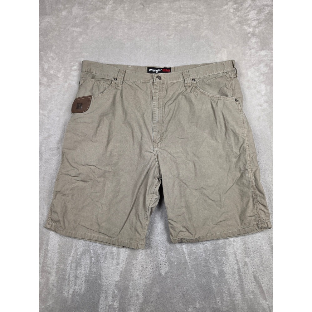 Wrangler Riggs Workwear Shorts Mens 42 Tan Ripstop Cargo Carpenter 3W345DK